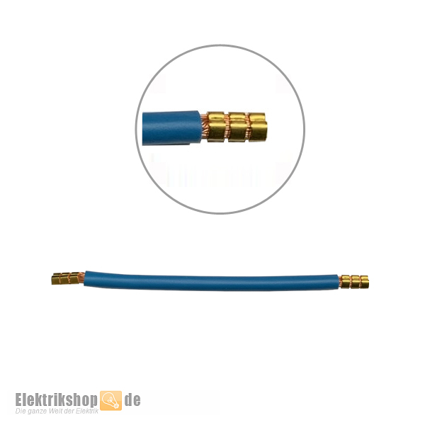 Verdrahtungsleitung 10 mm² blau 125 mm 2xAE EB2885B FTG