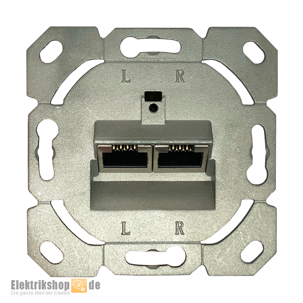 UP UAE CAT6 Datendose 2-fach mit Abdeckung und Rahmen reinweiß