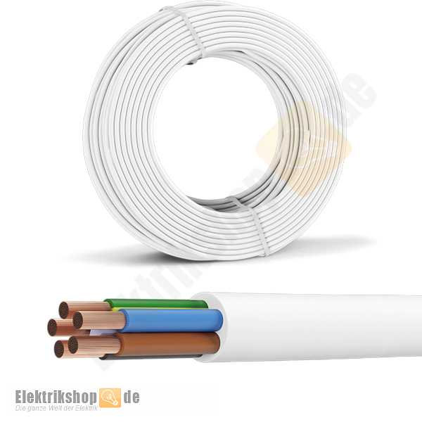 50m Ring H05VV-F 5G2,5 PVC-Schlauchleitung weiß