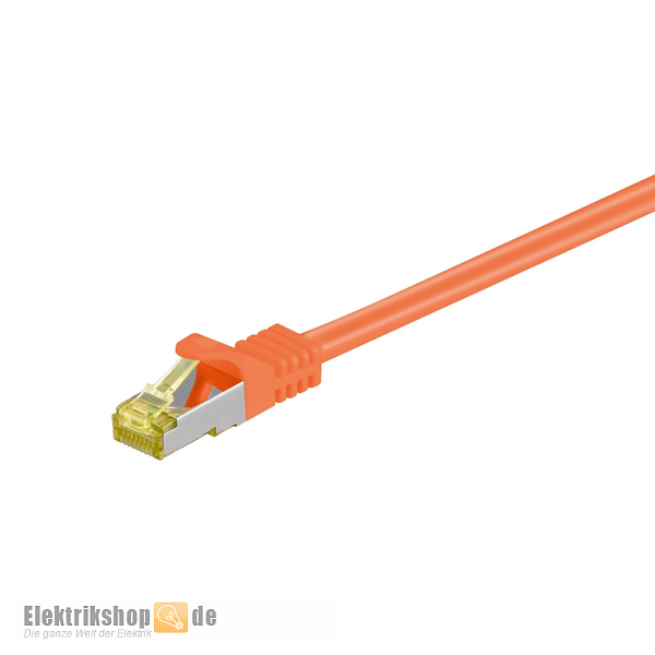 Patchkabel 0,5m Cat.6A S/FTP orange mit RJ45-Stecker Goobay