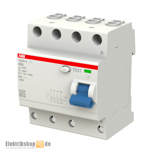 FI-Schutzschalter 4P 40A/30mA Typ A FLEXLINE FX204A-40/0,03 ABB