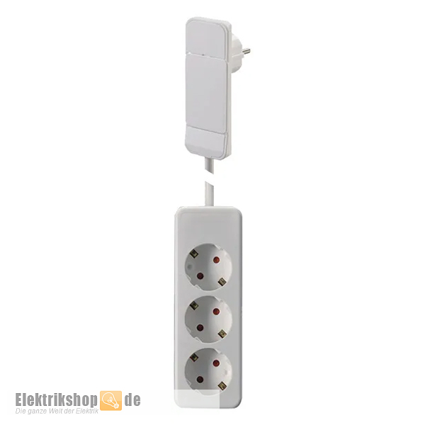 Schuko-Steckdosenleiste Flachstecker weiß SMART PLUG 933.015 Bachmann