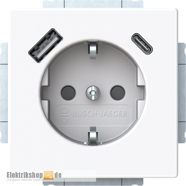 Future Linear USB-Steckdose studioweiß 20 EUCB2USBAC-84 Busch-Jaeger