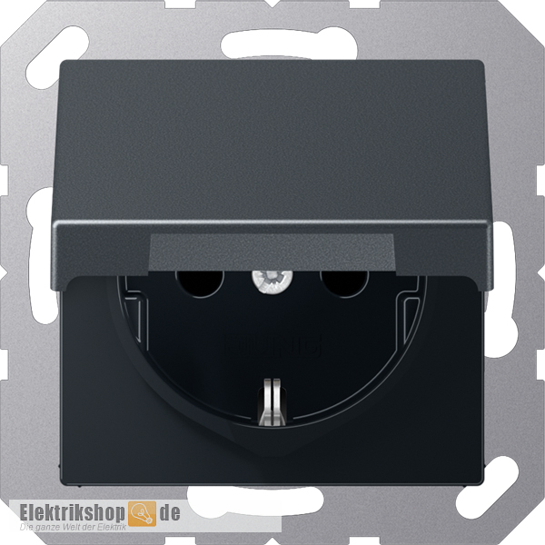 Schuko-Steckdose mit Klappdeckel anthrazit matt A 1520 BFKL ANM Jung