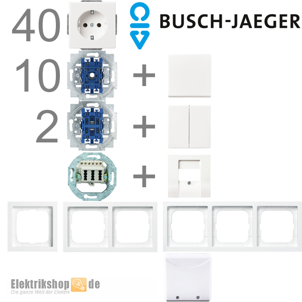 1-Familienhaus Paket Future Linear studioweiß MATT Busch Jaeger