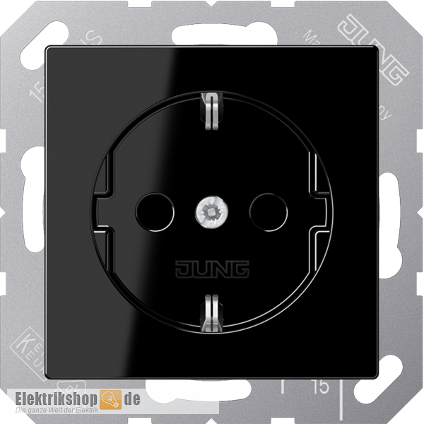 Schuko-Steckdose Kombisteckdose schwarz glänzend A 1520 SW Jung