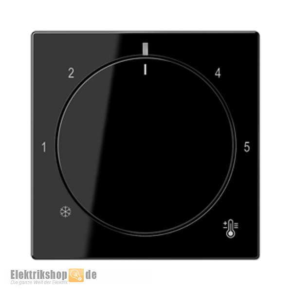 Abdeckung Raumtemperaturregler schwarz glänzend A 1749 BF SW Jung