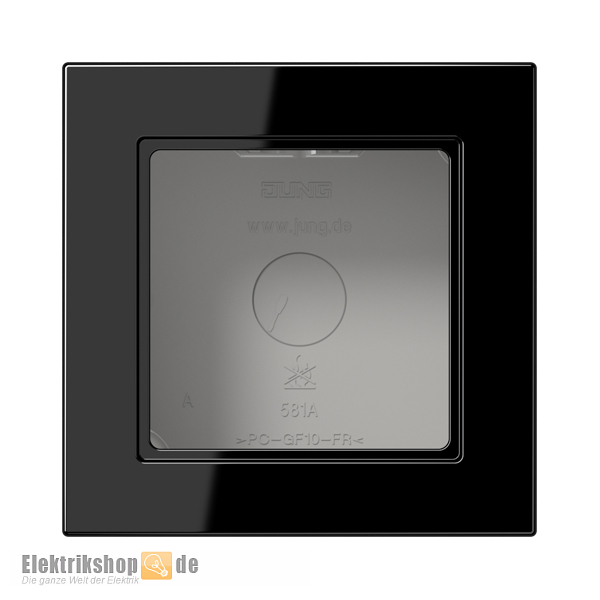Aufputzgehäuse 1-fach mit Rahmen schwarz gl A 5581 BF A SW Jung