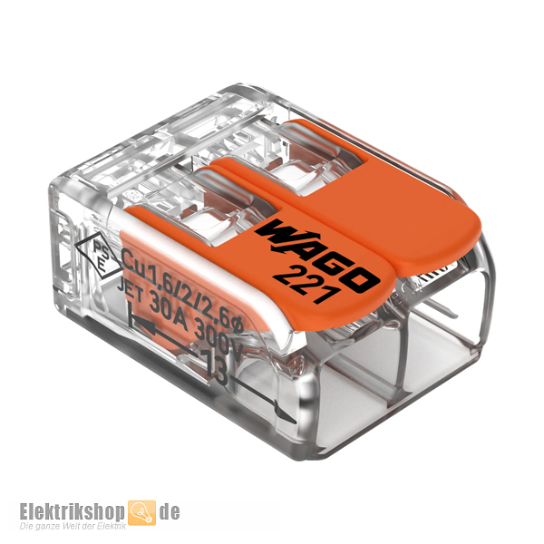 2-Leiter-Klemme mit Betätigungshebel bis 6 mm² 221-612 WAGO