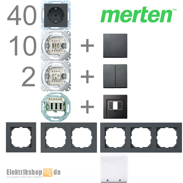 1-Familienhaus Paket anthrazit System M & M-Pure Merten
