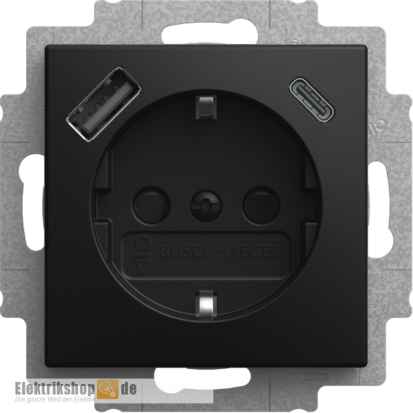 Balance SI USB-Steckdose schwarz matt 20 EUCB2USBAC-915 Busch-Jaeger