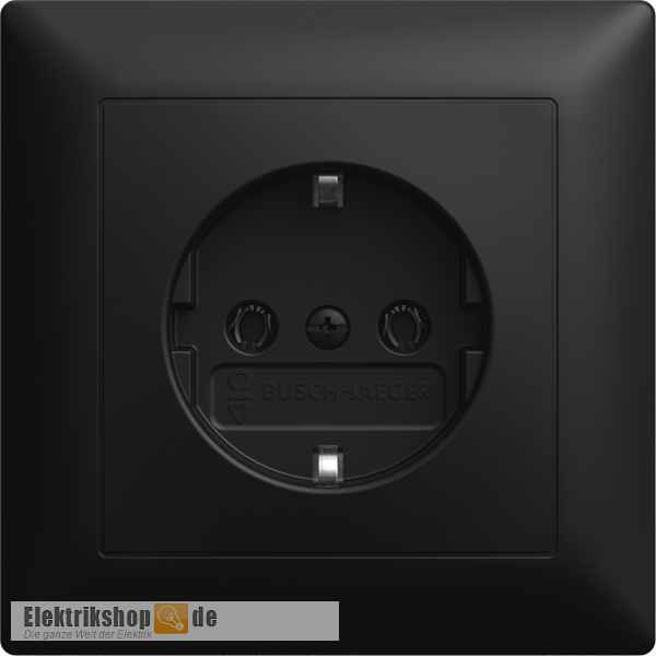 Balance SI Steckdose mit Vollplatte schwarz matt 20 EUJ-915 Busch-Jaeger