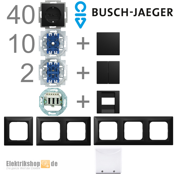1-Familienhaus Paket Balance SI schwarz matt Busch Jaeger
