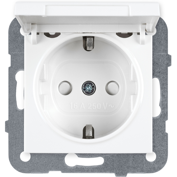 Karre Plus 55 Steckdosen Einsatz mit Klappdeckel KS rw Panasonic