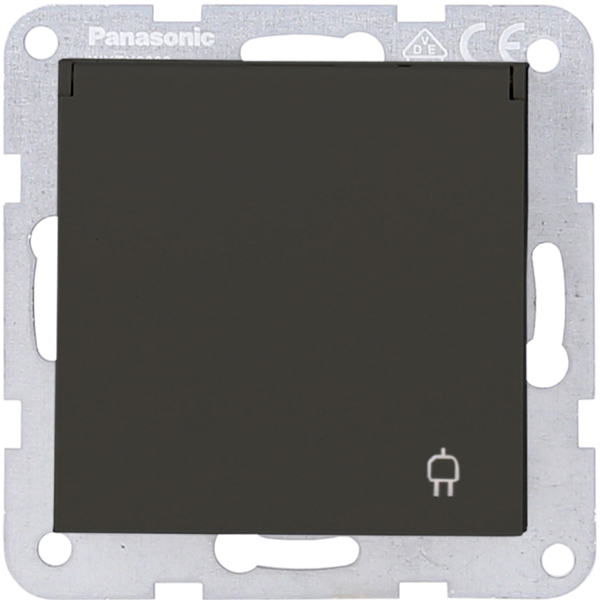 Karre Plus 55 Steckdose Einsatz mit Klappdeckel KS anthrazit Panasonic