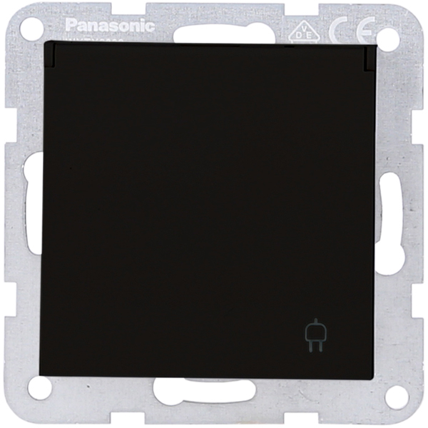 Karre Plus 55 Steckdose Einsatz mit Klappdeckel KS schwarz Panasonic