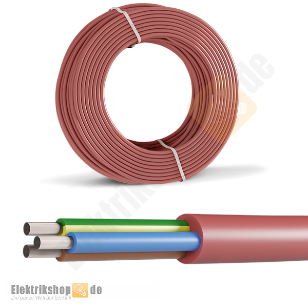 50m Ring SIHF-J 3x1,5 mm&sup2; Silikon Schlauchleitung