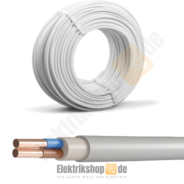 50m Ring NYM-O 2x1,5 Mantelleitung ohne Schutzleiter