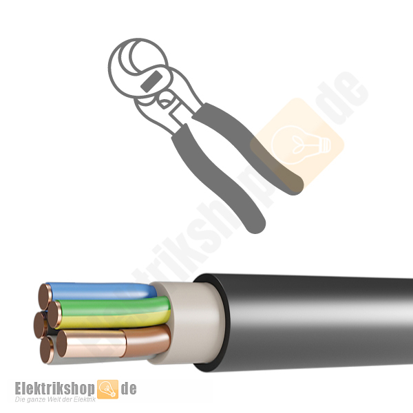 NYY-J 5x10 mm² Erdkabel Starkstromkabel Installation Leitung Meterware VDE 