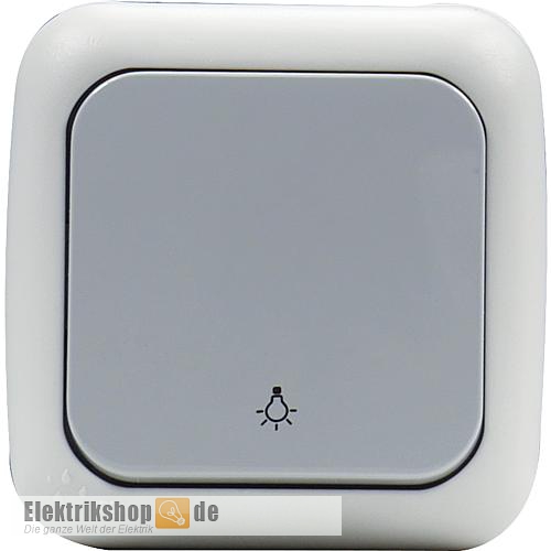 Taster Symbol Licht Aufputz grau Feuchtraum EGB VIKO