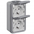 Steckdose 2-fach senkrecht Aufputz Feuchtraum Plexo 55 069744 Legrand Steckdose 2-fach senkrecht Aufputz Feuchtraum Plexo 55 069744 Legrand