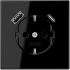 Schuko-Steckdose mit USB Typ AC schwarz LS1520-15SW Jung