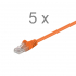 5 Stk. Patchkabel 0,5m Cat.5A U/UTP orange mit RJ45-Stecker Goobay