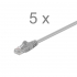 5 Stk. Patchkabel 0,25m Cat.5A U/UTP grau mit RJ45-Stecker Goobay