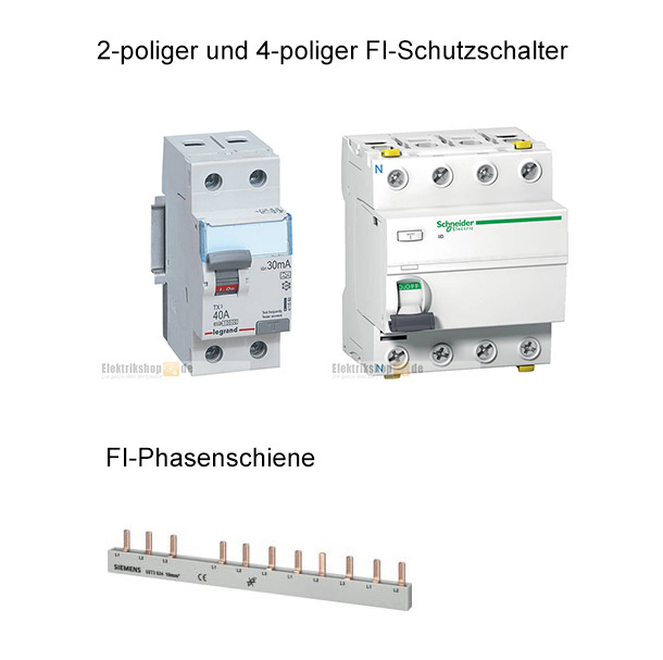 Fi Schutzschalter - verschiedene Typen und Phasenschiene