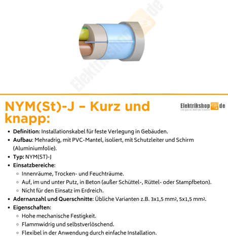 Mantelleitung (N)YM(ST)-J geschirmt